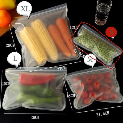 8/12/16/20/5Pcs/Set PEVA vrećica za pohranu Spremnici za pohranu hrane Vakuumska zatvorena vrećica za zamrzavanje Višekratna nepropusna vrećica za grickalice, voće i svježe voće