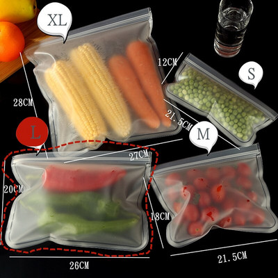 8/12/16/20/5Pcs/Set PEVA vrećica za pohranu Spremnici za pohranu hrane Vakuumska zatvorena vrećica za zamrzavanje Višekratna nepropusna vrećica za grickalice, voće i svježe voće