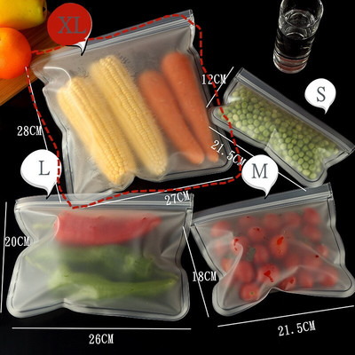 8/12/16/20/5Pcs/Set PEVA vrećica za pohranu Spremnici za pohranu hrane Vakuumska zatvorena vrećica za zamrzavanje Višekratna nepropusna vrećica za grickalice, voće i svježe voće