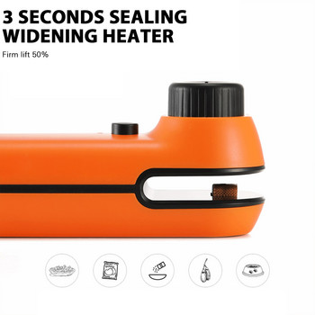 Μίνι στεγανωτικό με πίεση χεριού Φορητό USB επαναφορτιζόμενη θερμική τσάντα σνακ Sealer Τσάντα σνακ τροφίμων Εργαλείο σφράγισης θερμότητας στεγανωτικό κενού E2S