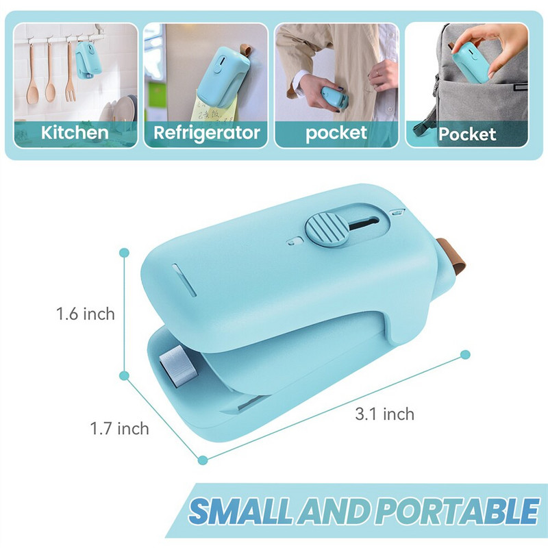 Mini toplinski stroj za zavarivanje vrećica Vreće za zatvaranje paketa Termalno plastično zatvaranje vrećica za hranu Praktično brtvljenje naljepnica za hranu Kuhinjski uređaji