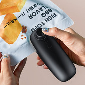 Crni mini zatvarač za pohranu hrane USB punjenje Prijenosni zatvarač Paket za hranu i grickalice Kepsa za vrećice Ručni vakuumski zatvarač Kuhinjski alati