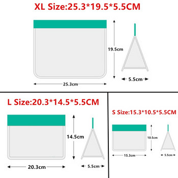 12 τεμ./Σετ Stand Up PEVA Food Storage Bag Αναβάθμιση στεγανό επάνω Stand Up επαναχρησιμοποιήσιμο σάντουιτς κατάψυξης Ziplock Τσάντα σιλικόνης Dropship