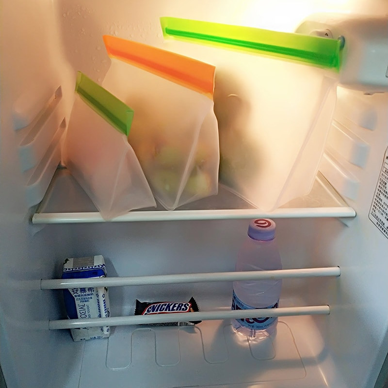 12 bucăți/set Stand Up PEVA Sac de depozitare a alimentelor Upgrade rezistent la scurgeri Top Stand Up Reutilizabil Congelator Sandwich Ziplock Geantă din silicon Dropship