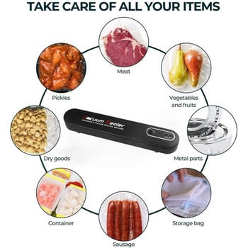 Food Vacuum Sealer Food Packaging Machine Film Sealer Vacuum Packer with 10pcs Food Vacuum Sealer Εργαλεία αποθήκευσης κουζίνας