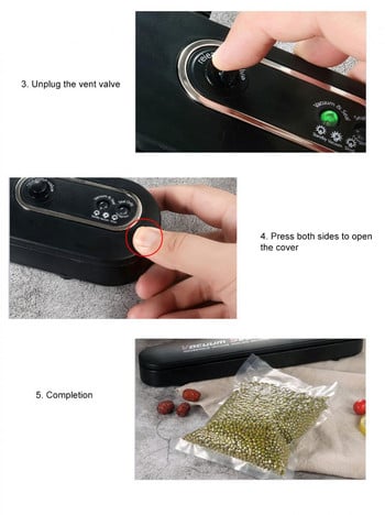 Food Vacuum Sealer Food Packaging Machine Film Sealer Vacuum Packer with 10pcs Food Vacuum Sealer Εργαλεία αποθήκευσης κουζίνας