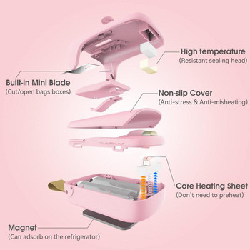 Μηχάνημα σφράγισης Mini Heat Bag Sealer Bags Θερμικές πλαστικές σακούλες τροφίμων Κλείσιμο φορητό στεγανοποιητικό τσάντα κλιπ Αξεσουάρ κουζίνας