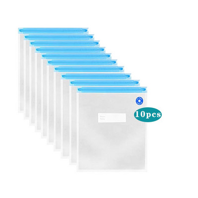 Vakuuminis sandarus laikymo maišelis su užtrauktuku Daugkartinis šaldiklio konteineris Sous Vide Gaminimas ir maistas Laikykite šviežią Organizatorius su sandarinimo spaustukais