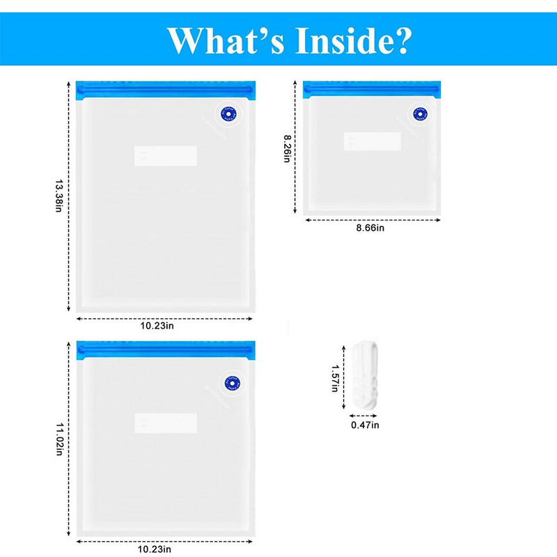 Vakuuminis sandarus laikymo maišelis su užtrauktuku Daugkartinis šaldiklio konteineris Sous Vide Gaminimas ir maistas Laikykite šviežią Organizatorius su sandarinimo spaustukais