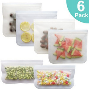 6/12 balení Ziplock opakovane použiteľných vreciek na skladovanie potravín, BPA zadarmo, nepriepustné občerstvovacie vrecká na obed, mrazničku, ovocie, FDA triedy, vrecko na skladovanie potravín