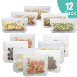 6/12 balení Ziplock opakovane použiteľných vreciek na skladovanie potravín, BPA zadarmo, nepriepustné občerstvovacie vrecká na obed, mrazničku, ovocie, FDA triedy, vrecko na skladovanie potravín