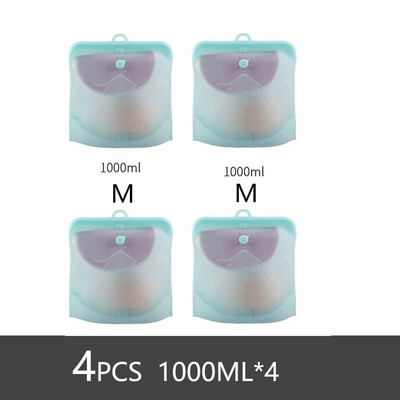 Pungă reutilizabilă de depozitare a alimentelor din silicon pentru pungă din silicon pentru alimente Saci de congelator etanși cu fermoar cu indicator de timp sac de bucătărie