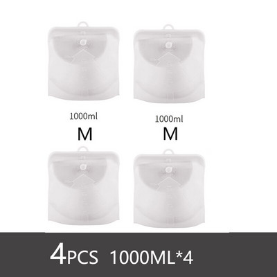 Pungă reutilizabilă de depozitare a alimentelor din silicon pentru pungă din silicon pentru alimente Saci de congelator etanși cu fermoar cu indicator de timp sac de bucătărie