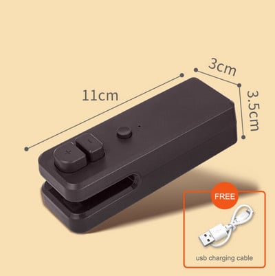 2022 Noua mașină de etanșare a pungilor de încărcare USB îmbunătățită, portabilă cu aspirație magnetică, pentru gustări, pentru pungi de plastic, sigilare rapidă a pungii deschise