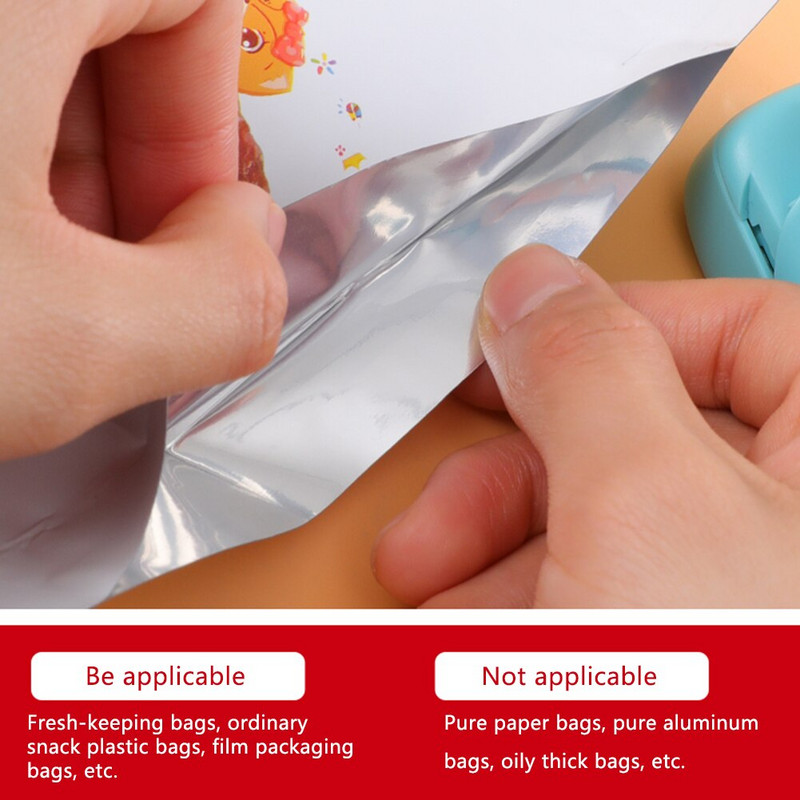 2 u 1 mini rezač za zavarivanje vrećica Ručni uređaji za vakuumsko zavarivanje plastičnih vrećica za pohranu hrane, kopče za vrećice za grickalice Stroj za pakiranje novo