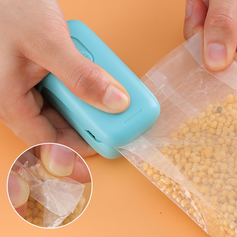 2 u 1 mini rezač za zavarivanje vrećica Ručni uređaji za vakuumsko zavarivanje plastičnih vrećica za pohranu hrane, kopče za vrećice za grickalice Stroj za pakiranje novo