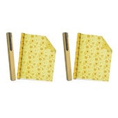 2X méhviaszos élelmiszercsomagolás tekercs, újrafelhasználható méhpempő, újrafelhasználható műanyag fólia Alternatív környezetbarát élelmiszertárolás frissen tartja