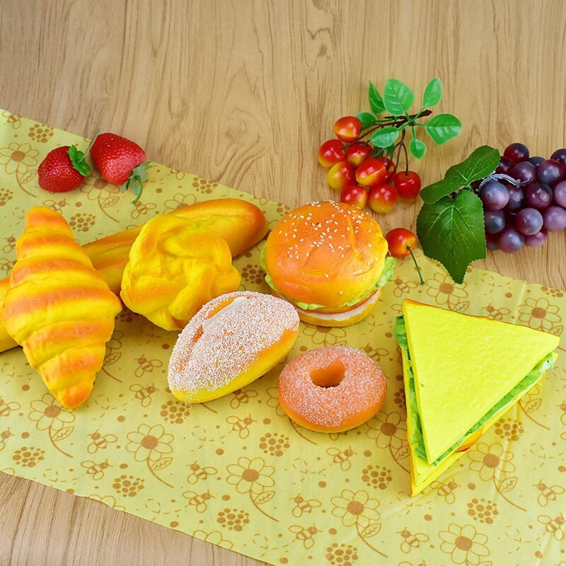 2X méhviaszos élelmiszercsomagolás tekercs, újrafelhasználható méhpempő, újrafelhasználható műanyag fólia Alternatív környezetbarát élelmiszertárolás frissen tartja