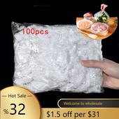 100 τμχ Κάλυμμα φαγητού μιας χρήσης Κουζίνα Ψυγείο Φρούτα Τροφίμων Stretch Υπολείμματα Προστασίας Flim Dustproof Μπολ Κύπελλα Καπάκια Τσάντα