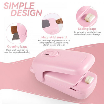 Xiaomi Φορητή τσάντα Heat Sealer Πλαστική συσκευασία αποθήκευσης Τσάντα Κλιπ Μηχάνημα σφράγισης Εύχρηστη σφραγίδα αυτοκόλλητου για σνακ φαγητού Εργαλεία κουζίνας