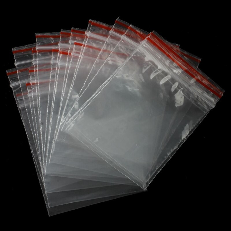 300 ks vrecúško Pochette Transparent En Plastique Fermeture Bag Pochon Pression 5X7cm