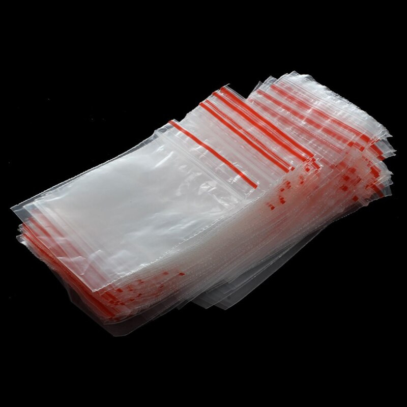 300 ks vrecúško Pochette Transparent En Plastique Fermeture Bag Pochon Pression 5X7cm