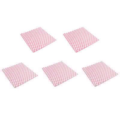 500 bucăți de hârtie în carouri pentru coș de bomboane, pentru împachetat alimentar, respingător pentru grăsimi, ambalaj pentru burgeri, roșu și alb