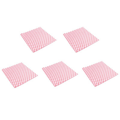 500 bucăți de hârtie în carouri pentru coș de bomboane, pentru împachetat alimentar, respingător pentru grăsimi, ambalaj pentru burgeri, roșu și alb