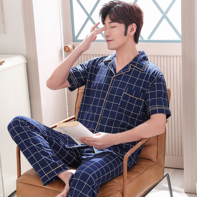 Pijamale de primăvară pentru bărbați cu mânecă scurtă