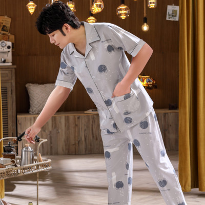 Pijamale de primăvară pentru bărbați cu mânecă scurtă