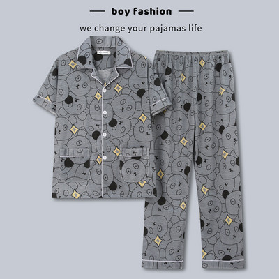 Pijamale de primăvară pentru bărbați cu mânecă scurtă