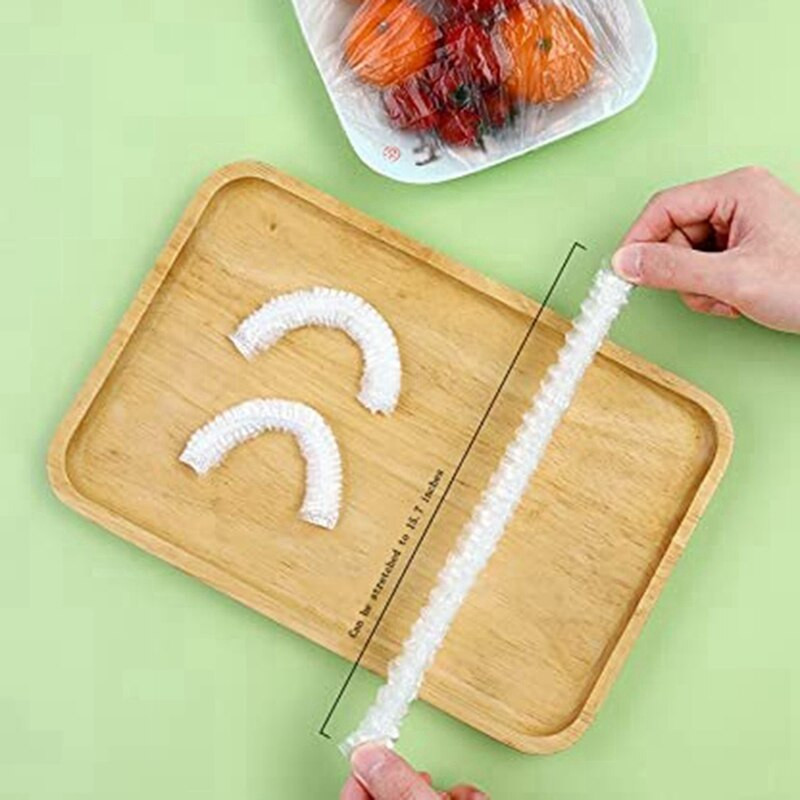 200 vienetų plastikinių indų dangtelių su elastingais, plastikiniais tempiamais maisto dangteliais