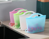 Силиконова чанта за храна Матирана чанта за консервиране на храна Херметична чанта за зеленчуци и плодове Вакуумно запечатана торба за съхранение на свежест