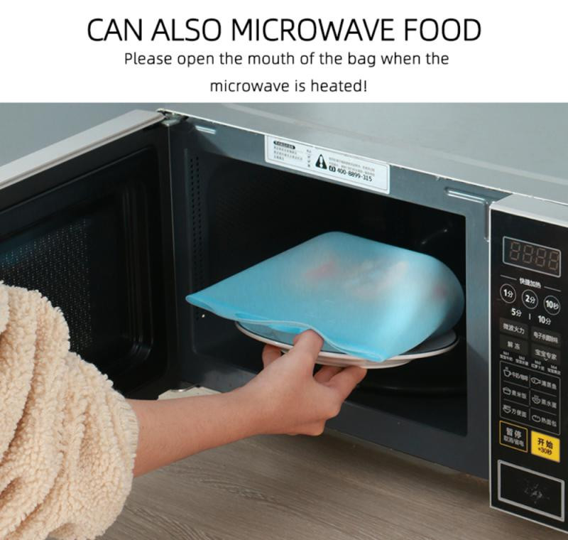 Силиконова чанта за храна Матирана чанта за консервиране на храна Херметична чанта за зеленчуци и плодове Вакуумно запечатана торба за съхранение на свежест