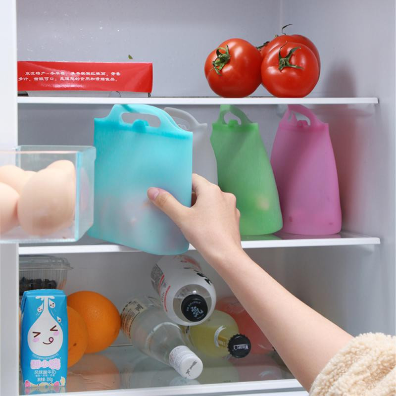 Силиконова чанта за храна Матирана чанта за консервиране на храна Херметична чанта за зеленчуци и плодове Вакуумно запечатана торба за съхранение на свежест