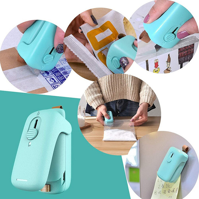 2 in 1 Mini Slide Heat Sealer Nešiojami dangteliai maisto laikymo Buitinė rankinė sandarinimo pakavimo mašina įvairiems plastikiniams maišeliams
