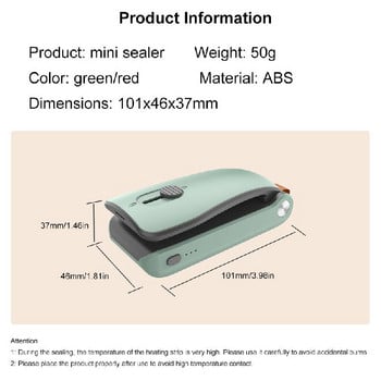 Мини уплътнител за торбички Ръчен уред за уплътняване на опаковки Затопляне на храна Затваряне на торбички Преносима машина за запечатване Термоуплътнител за торбички Съхранение на храна Кухня