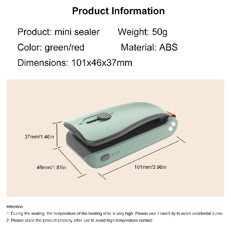 Mini maišelių sandariklis rankinis pakuotės sandariklis karštam maistui uždaryti maišeliai Nešiojama sandarinimo mašina terminis maišelio sandariklis Maisto saugojimas Virtuvė