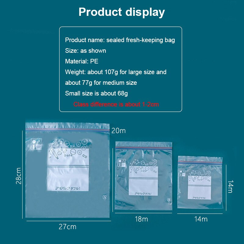 1Box Wrap Plastične vrećice za pakiranje Vreća za pohranu hrane Zamrzivač za višekratnu upotrebu Vreća za zatvaranje sendviča Kuhinjski hladnjak Čuvanje hrane