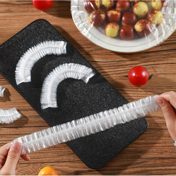 100 καλύμματα φαγητού μιας χρήσης Πλαστική συσκευασία Ελαστικά καλύμματα τροφίμων Αποθηκευτικός χώρος Φρέσκια τσάντα Κάλυμμα φλυτζανιού φρούτων Αξεσουάρ κουζίνας