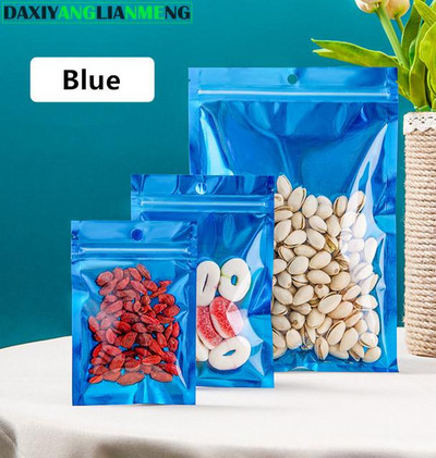 100 komada ravna prozirna prednja plastična viseća vrećica s mogućnošću ponovnog zatvaranja Gumb za grickalice Glava baterije Konopac Vrećice za pakiranje ljepote Nokti