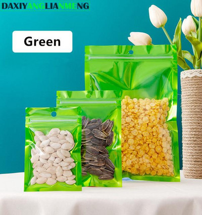 100 komada ravna prozirna prednja plastična viseća vrećica s mogućnošću ponovnog zatvaranja Gumb za grickalice Glava baterije Konopac Vrećice za pakiranje ljepote Nokti