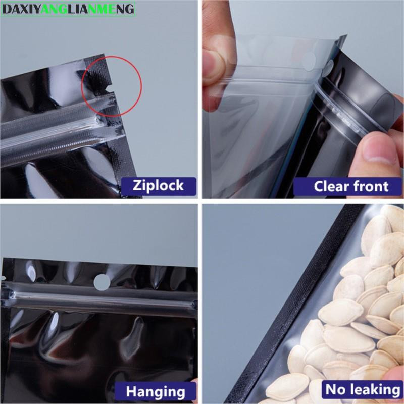 100 komada ravna prozirna prednja plastična viseća vrećica s mogućnošću ponovnog zatvaranja Gumb za grickalice Glava baterije Konopac Vrećice za pakiranje ljepote Nokti