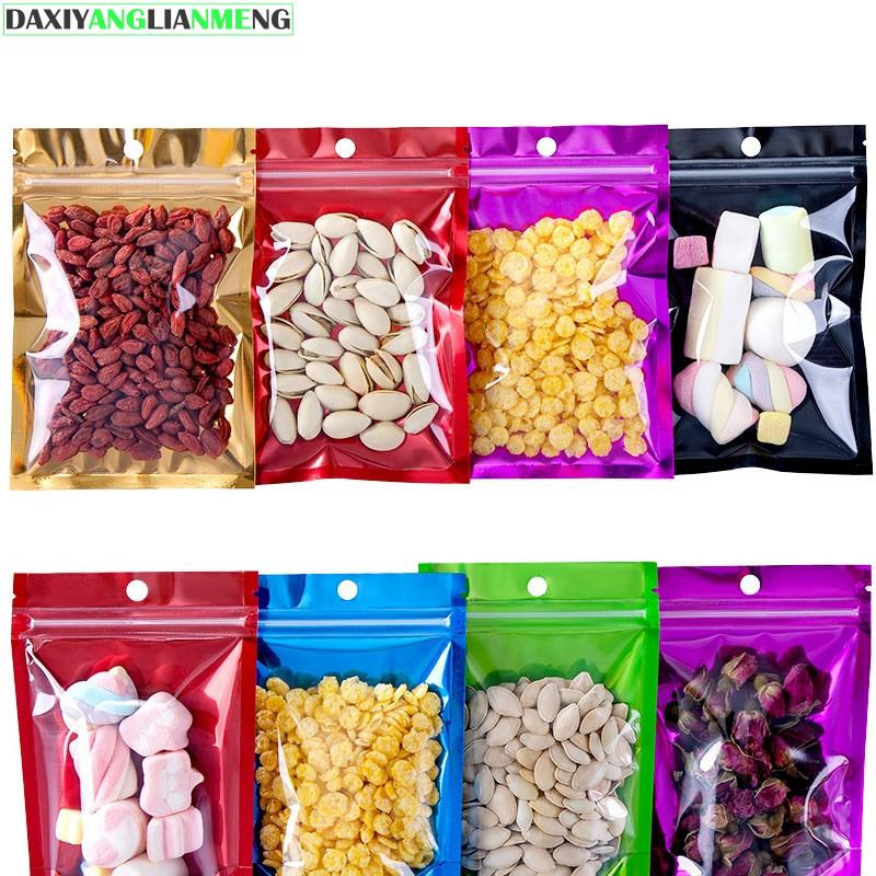 100 komada ravna prozirna prednja plastična viseća vrećica s mogućnošću ponovnog zatvaranja Gumb za grickalice Glava baterije Konopac Vrećice za pakiranje ljepote Nokti