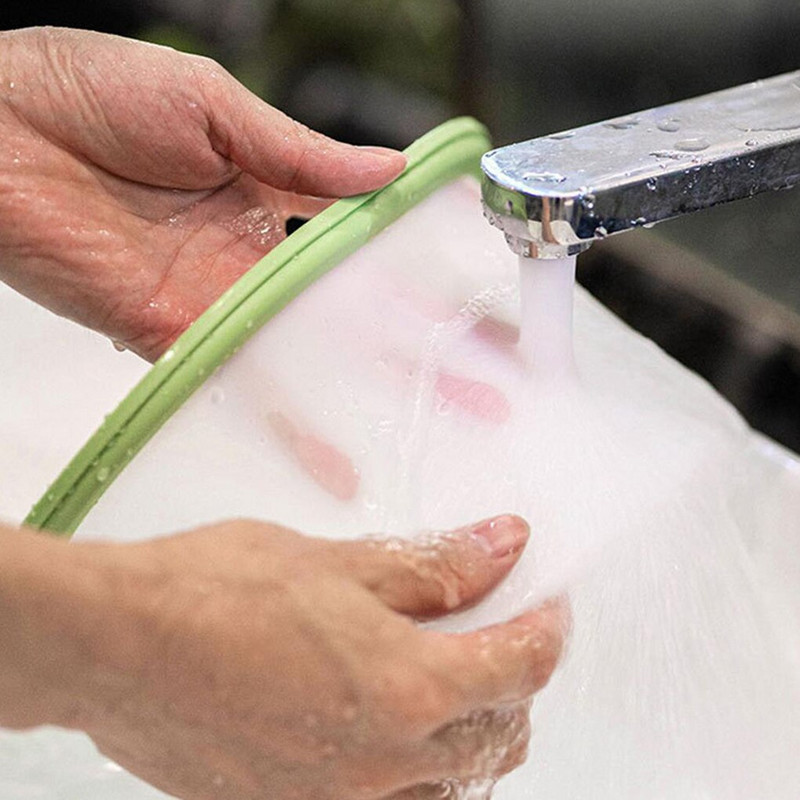 Saci reutilizabile din silicon Gustare de legume pentru uz casnic în siguranță Pungi pentru păstrare în stare proaspătă Pungi pliabile cu sigiliu Containere albastre