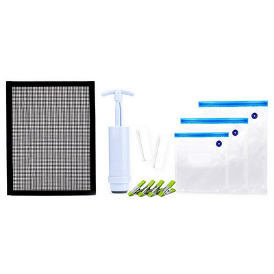 Karštas SV-BBQ grilio grotelių kilimėlis, nepridegantis tinklelis, kilimėliai, daugkartinio naudojimo kepimo tinklelis su 30 daugkartinio naudojimo sous Vide maišeliu