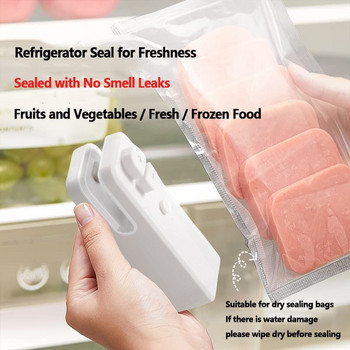 Мини уред за запечатване на торбички, ръчен термично вакуумен уред и нож, регулируем 2 в 1 топлинно уплътнител и нож, мини уред за повторно уплътняване на храна за кухня