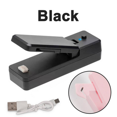 2 viename nešiojamasis mini sandariklis plastikinių maišelių sandarinimo atidarytuvas Įkraunamas USB užkandžių maišelio vakuuminis sandariklis ir pjaustytuvas maisto sandarinimui