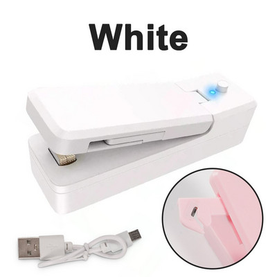 2 viename nešiojamasis mini sandariklis plastikinių maišelių sandarinimo atidarytuvas Įkraunamas USB užkandžių maišelio vakuuminis sandariklis ir pjaustytuvas maisto sandarinimui