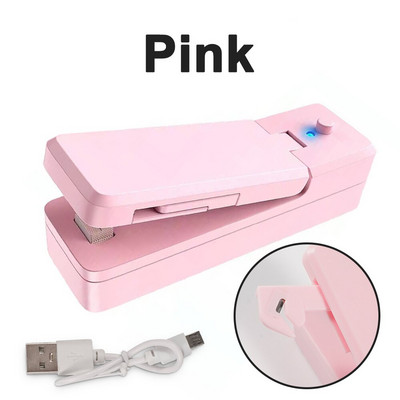 2 viename nešiojamasis mini sandariklis plastikinių maišelių sandarinimo atidarytuvas Įkraunamas USB užkandžių maišelio vakuuminis sandariklis ir pjaustytuvas maisto sandarinimui